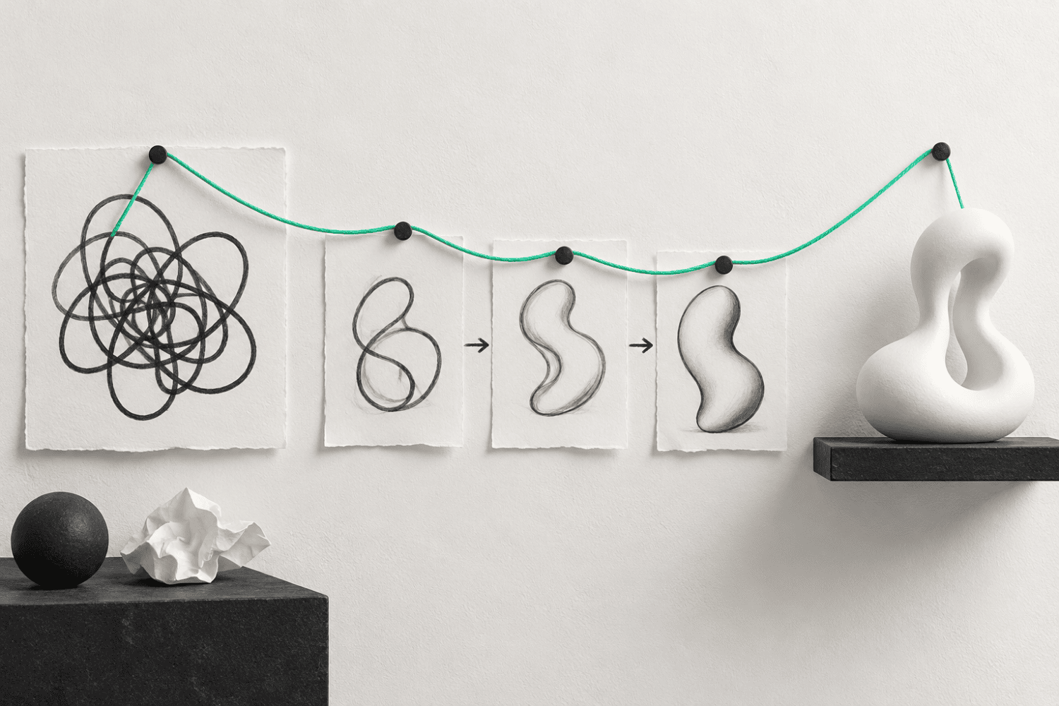 A visual case-study outline connecting a client challenge, project decisions, and documented evidence.