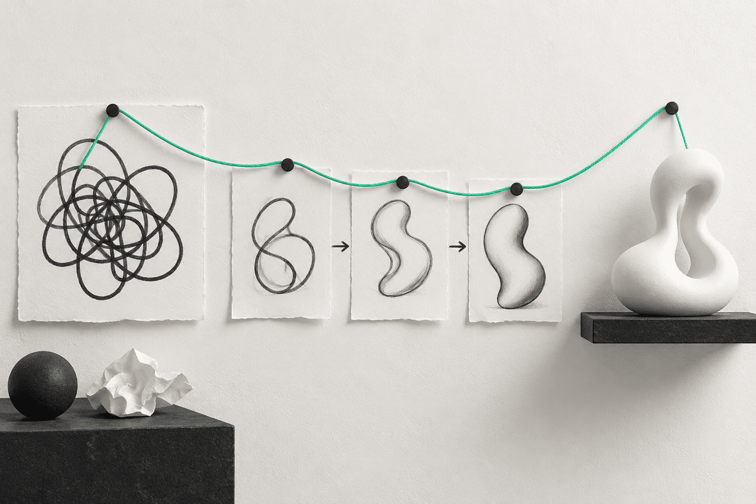 A visual case-study outline connecting a client challenge, project decisions, and documented evidence.