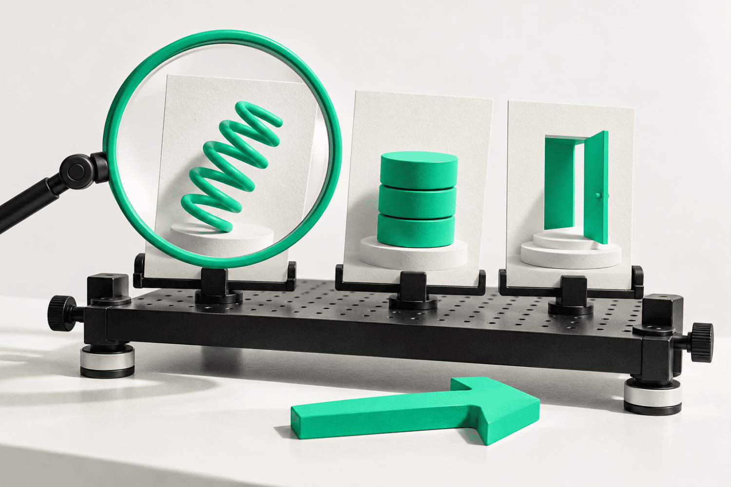 Three different advertising concepts on a testing bench, emphasizing meaningful creative comparisons rather than cosmetic variations.