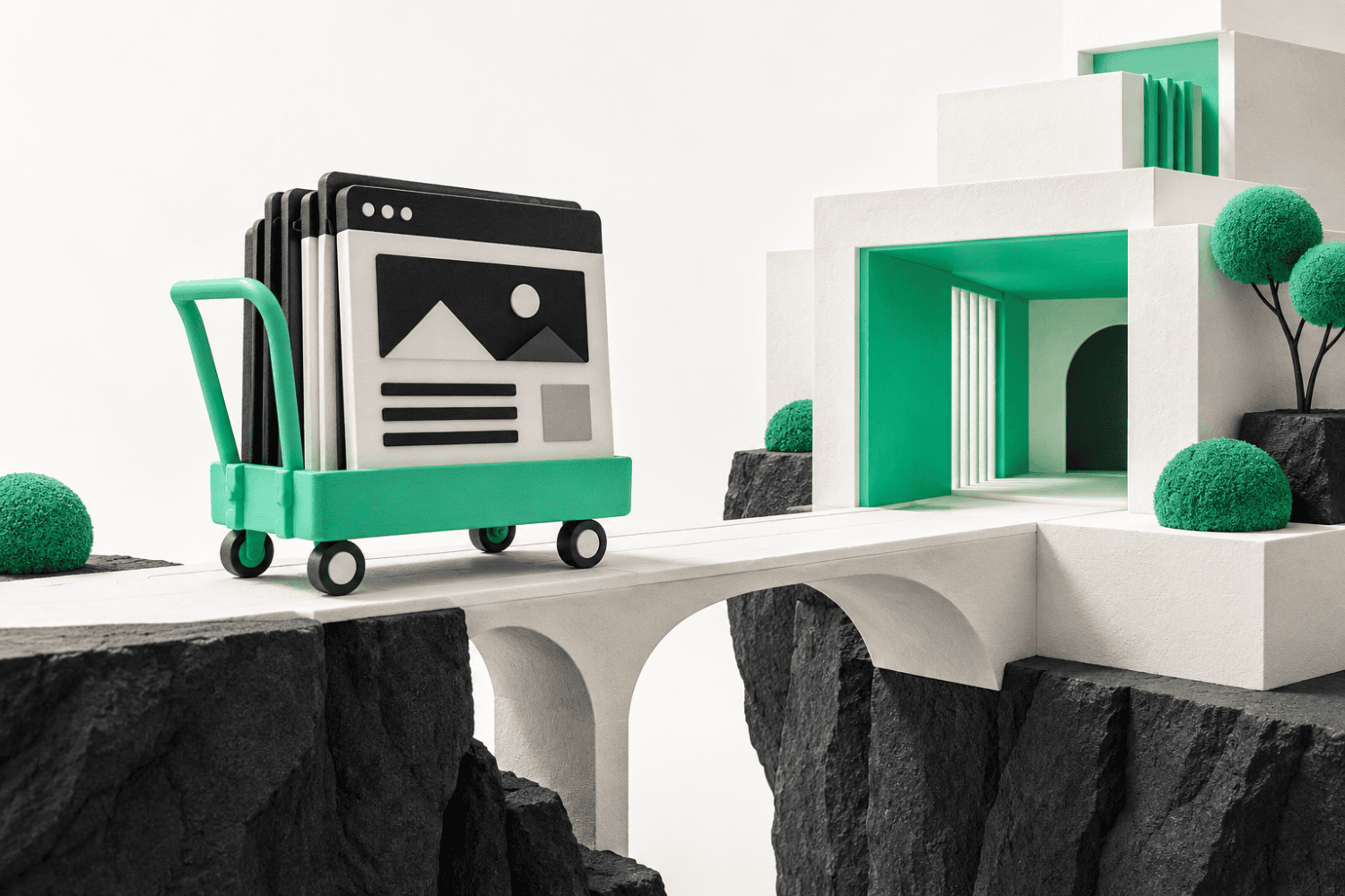 Mint trolley moving simplified website pages into a new modular structure.
