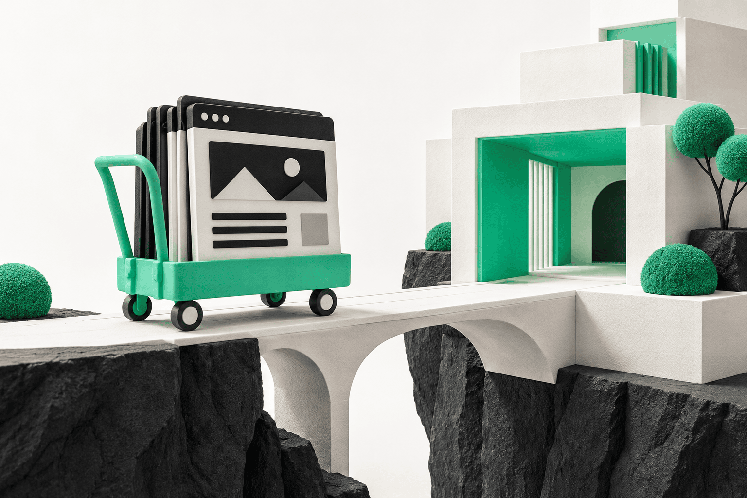 Mint trolley moving simplified website pages into a new modular structure.